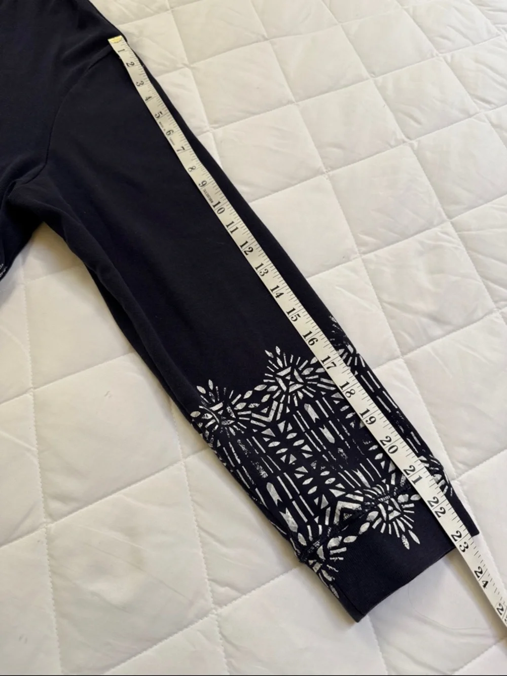 Chico’s Zenergy Navy Zip-Front Hoodie with White Pattern - Picture 8 of 11